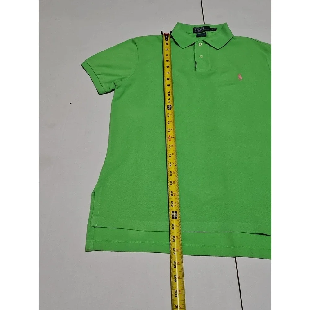 Ralph Lauren Polo Men's Medium Lime Green with Pink Pony Short Sleeve Shirt